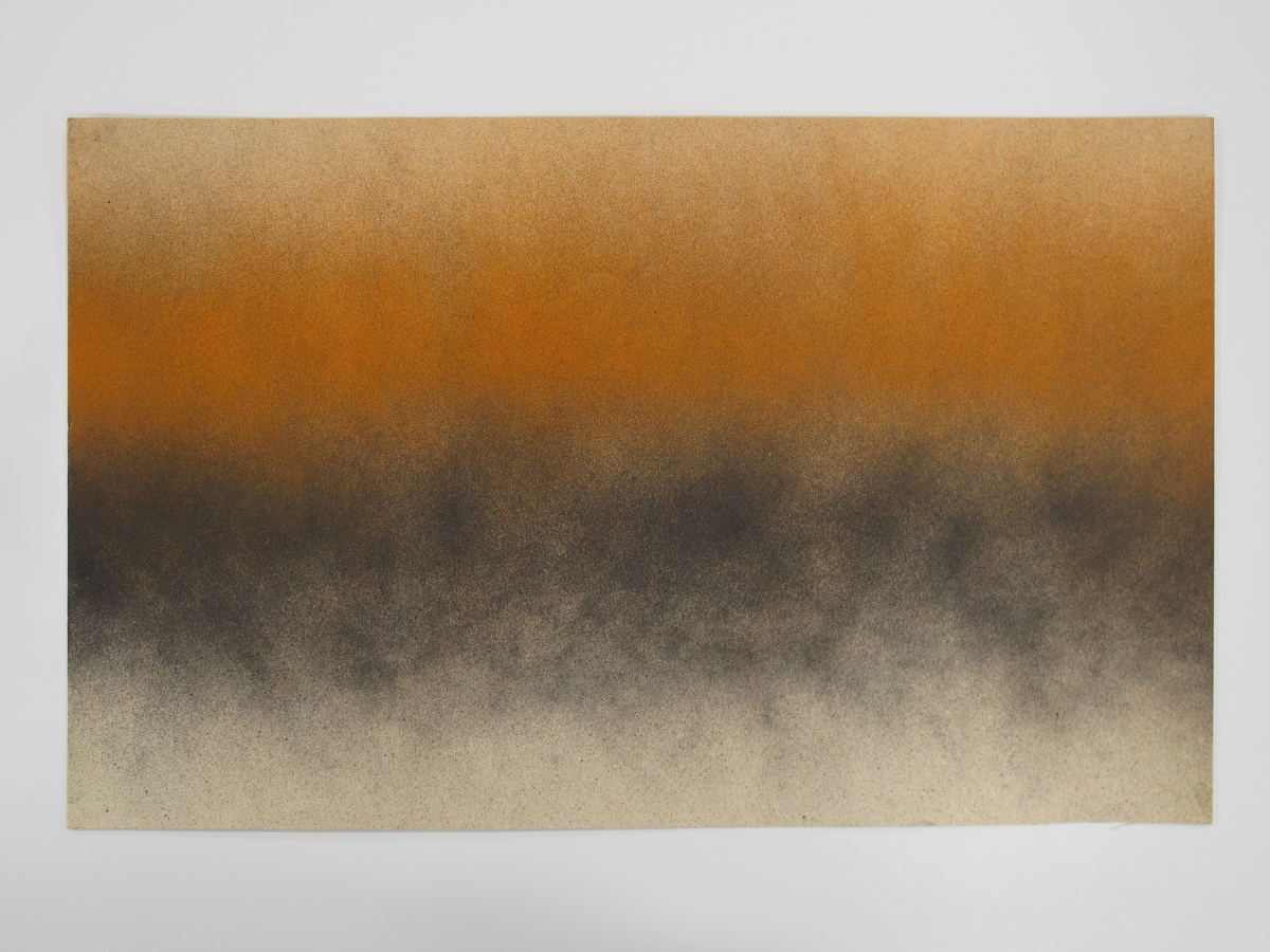 <b>Bill Bollinger, Untitled (Orange / Black (Spray Painting)), ca. 1968</b>